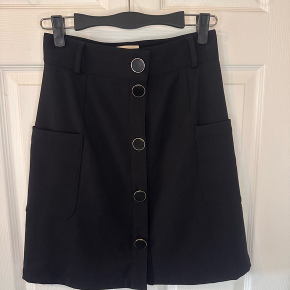 Sezane Charcoal Button-Front Mini Skirt - Picture 6 of 9